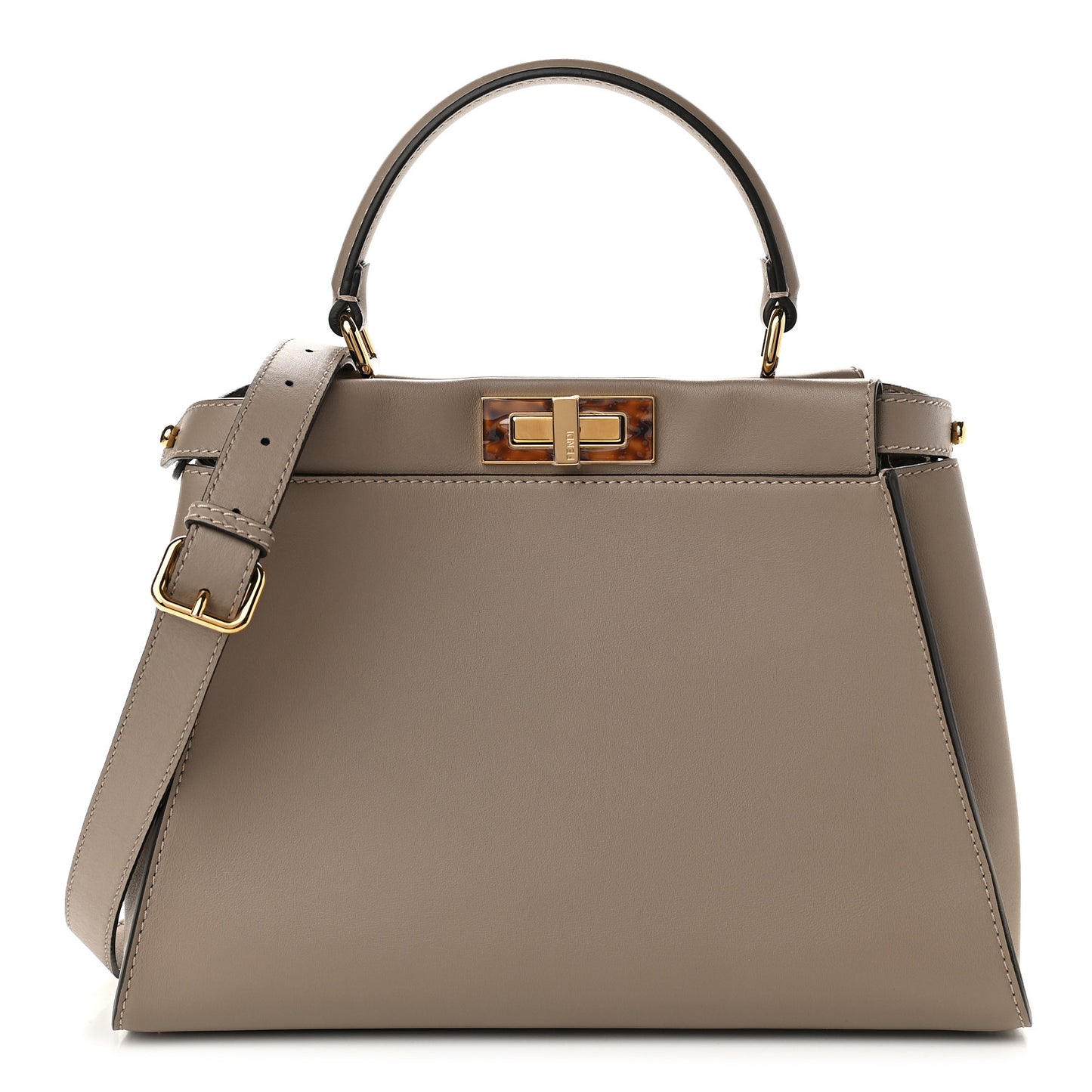 Vitello Seta Plexiglass Tortoise Medium Peekaboo Iconic Satchel Tortora