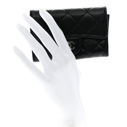 Chanel Caviar Quilted Flap Card Holder Wallet Black 2 of 8