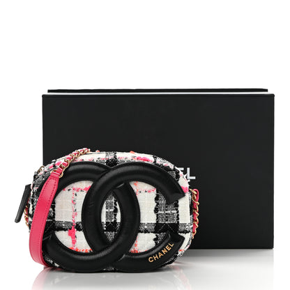 Chanel Tweed Lambskin Quilted Coco Midnight Camera Case White Black Multicolor 12 of 12