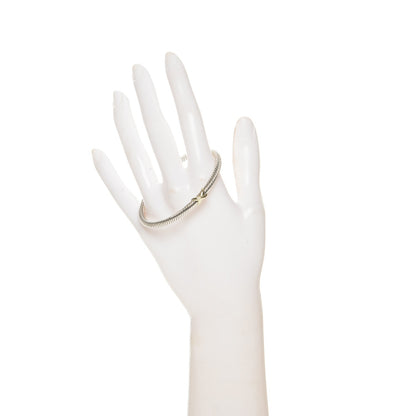 David Yurman Sterling Silver 18K Yellow Gold 4mm X Station Cable Bracelet 2 of 4