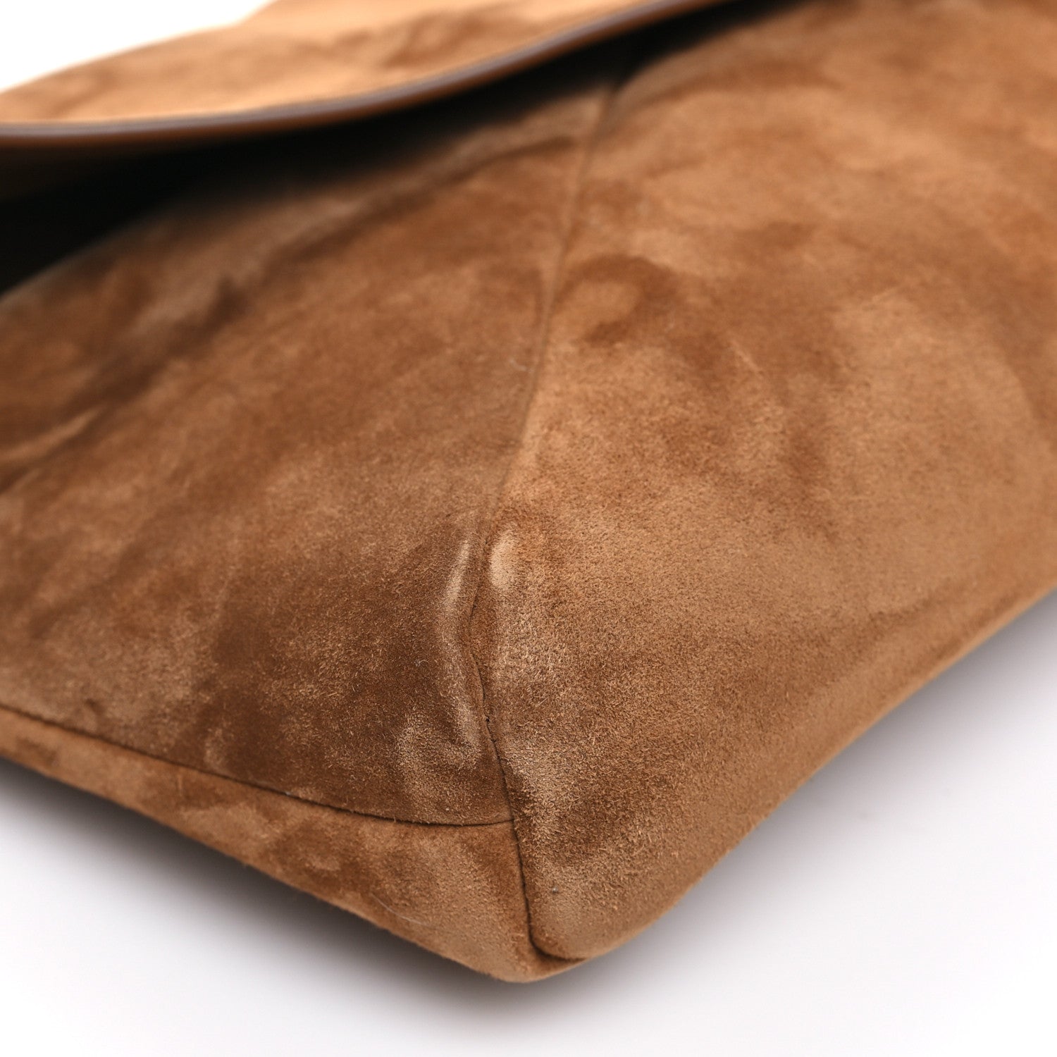 Saint Laurent Suede Large Cassandre Pouch On Chain Caramel Cognac 8 of 9