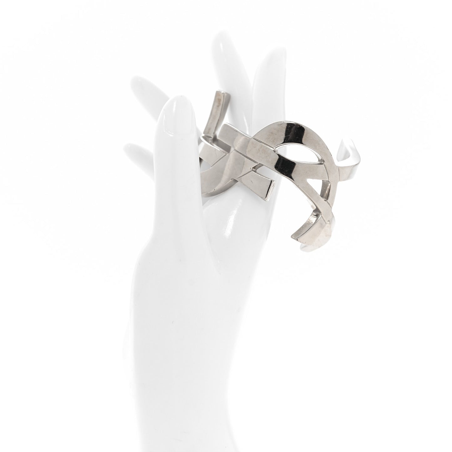 Brass Monogram Cuff Bracelet Palladium