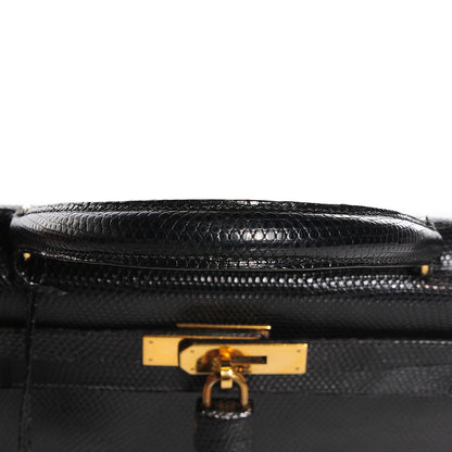 Hermes Lizard Kelly Sellier 28 Black 14 of 26