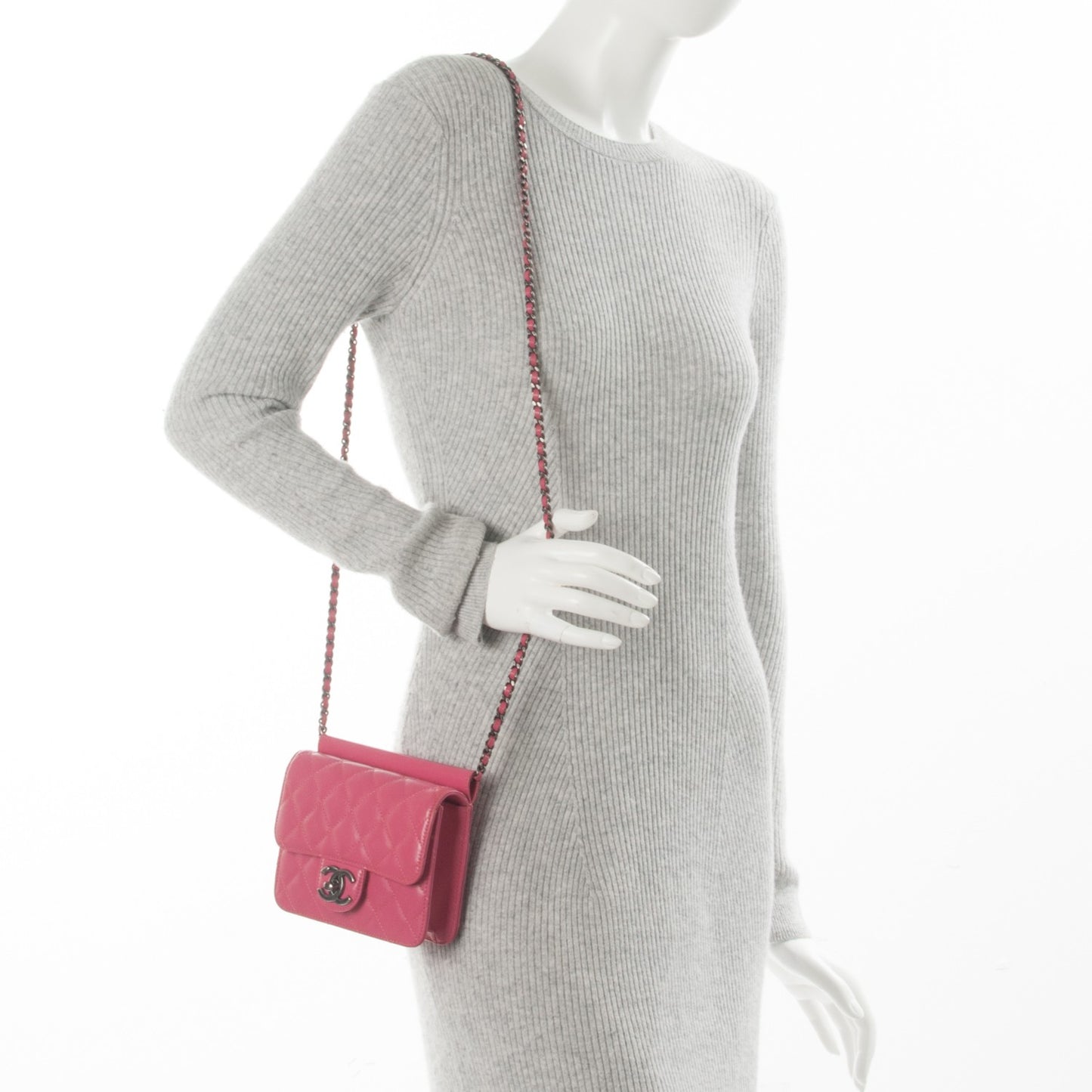 Lambskin Quilted Mini Crossing Times Flap Pink