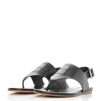 Hermes Calfskin Kola Sandals 35 Black 2 of 11