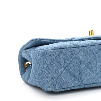 Chanel Denim Quilted Mini Pearl Crush Rectangular Flap Blue 9 of 11