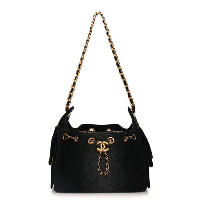 Chanel Washed Denim Quilted Mini  25 Handbag  Black 1 of 8