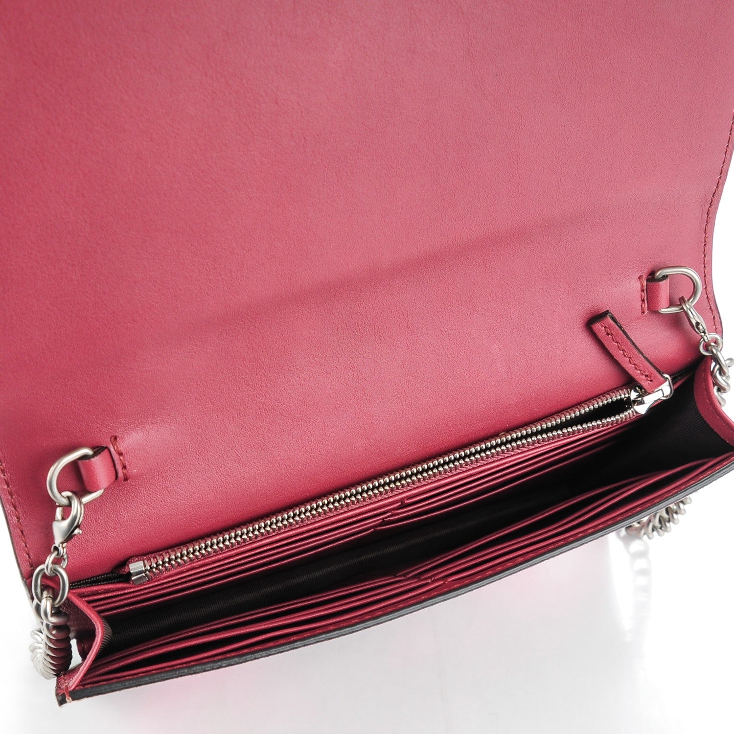 Gucci GG Supreme Monogram Blooms Chain Wallet Beige Multicolor Dry Rose 5 of 7