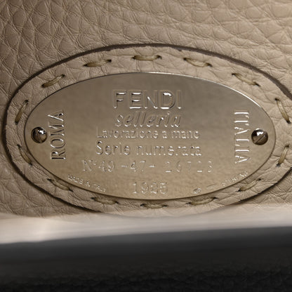 Fendi Cuoio Romano Selleria Bi-Color Medium Peekaboo Iconic Satchel Asfalto Latte 9 of 11