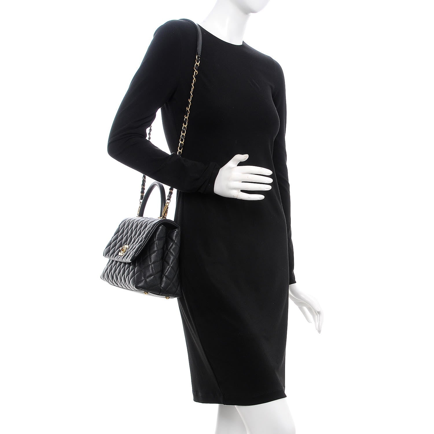 Chanel Caviar Quilted Small Coco Handle Flap Black 2 of 8