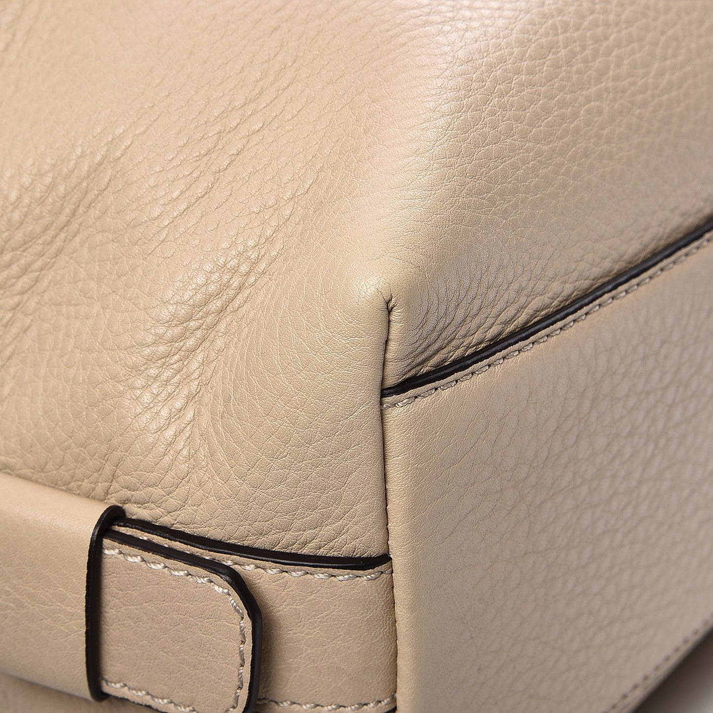 Waxy Grained Calfskin Small Nightingale Beige