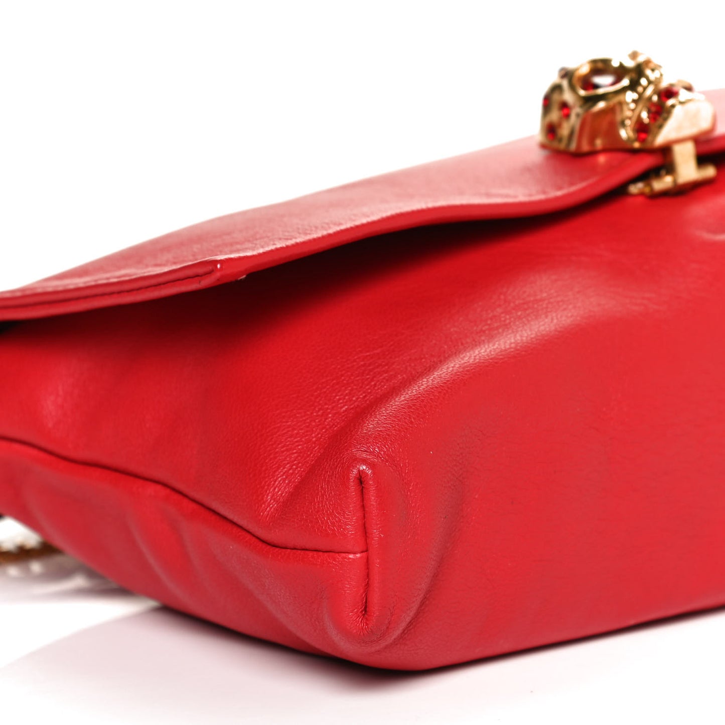 Calfskin Skull Crossbody Bag Red