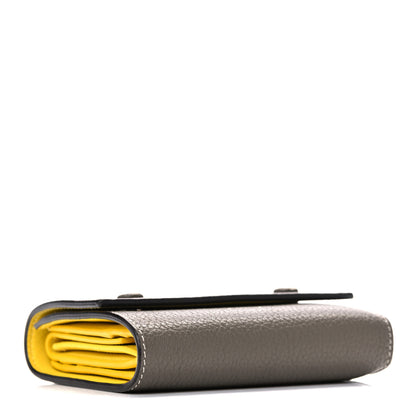 Celine Drummed Calfskin Small Multifunction Folded Wallet Souris 4 of 20