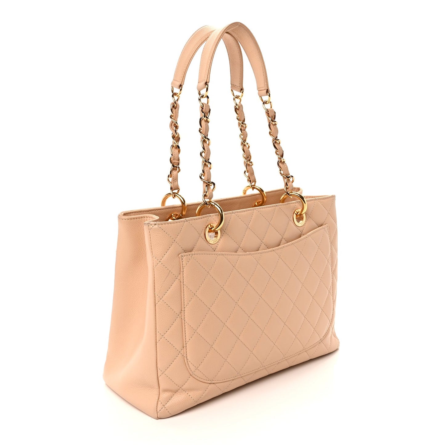 Caviar Quilted Grand Shopping Tote GST  Beige Clair