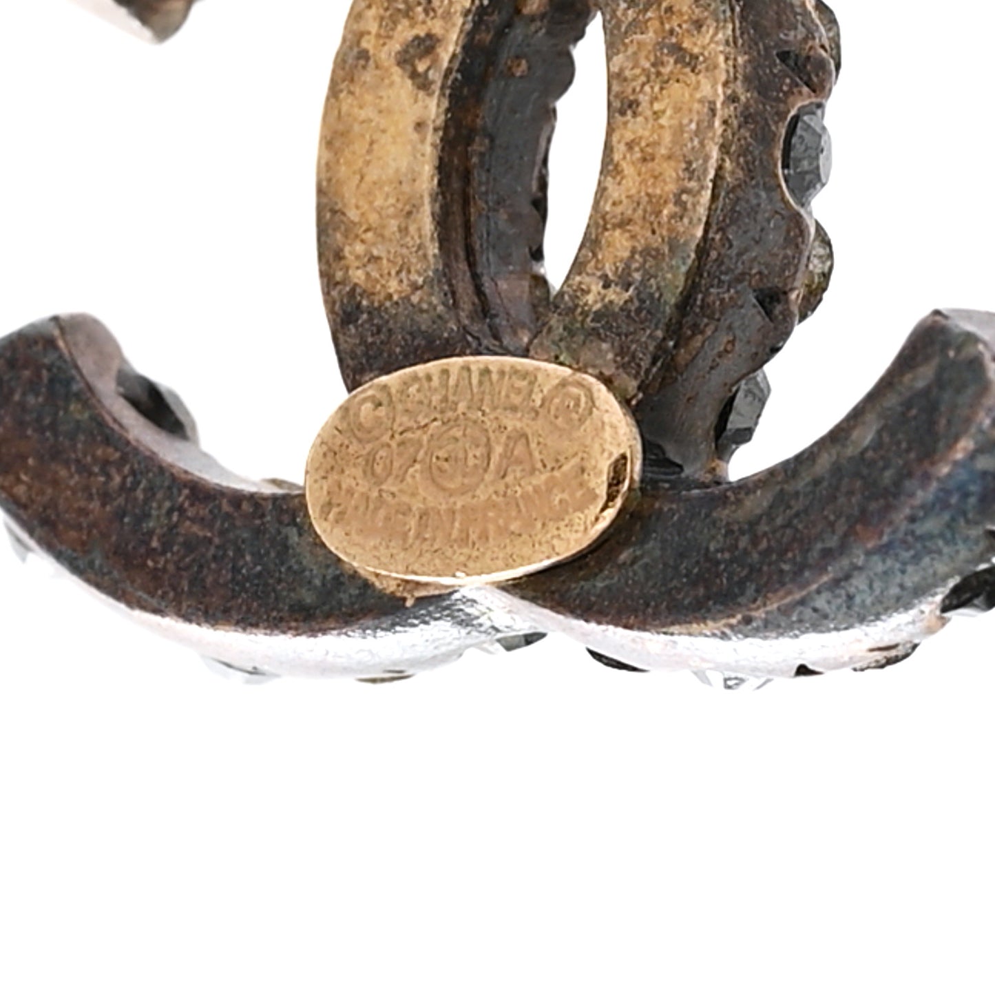 Crystal CC Earrings Silver Multicolor