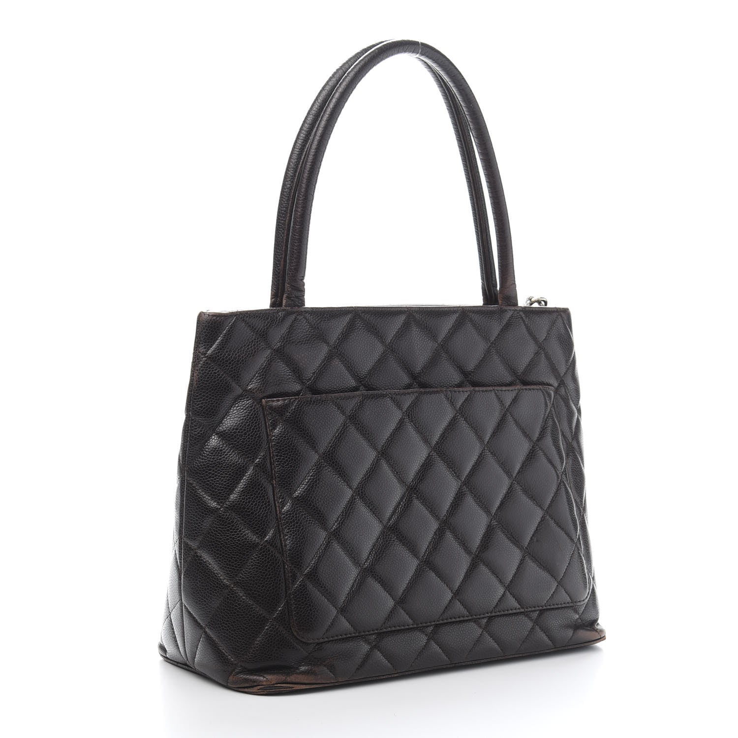 Chanel Caviar Quilted Medallion CC Tote Dark Brown 3 of 17