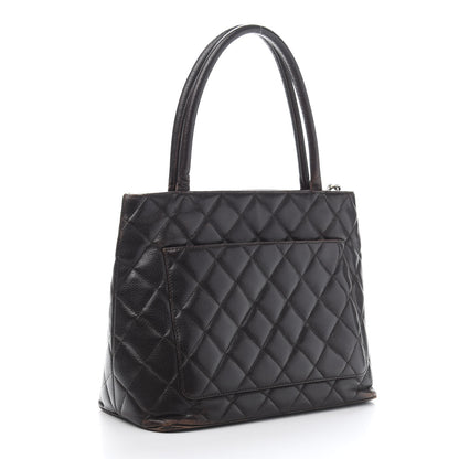 Chanel Caviar Quilted Medallion CC Tote Dark Brown 3 of 17