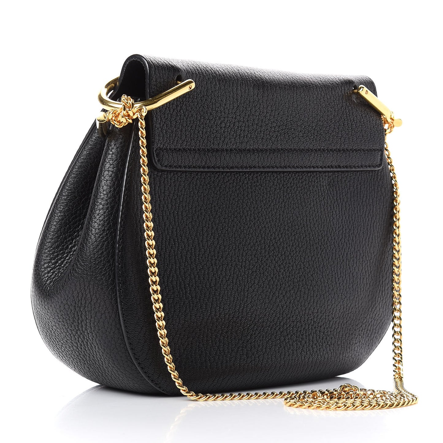 Grained Lambskin Drew Shoulder Bag Black