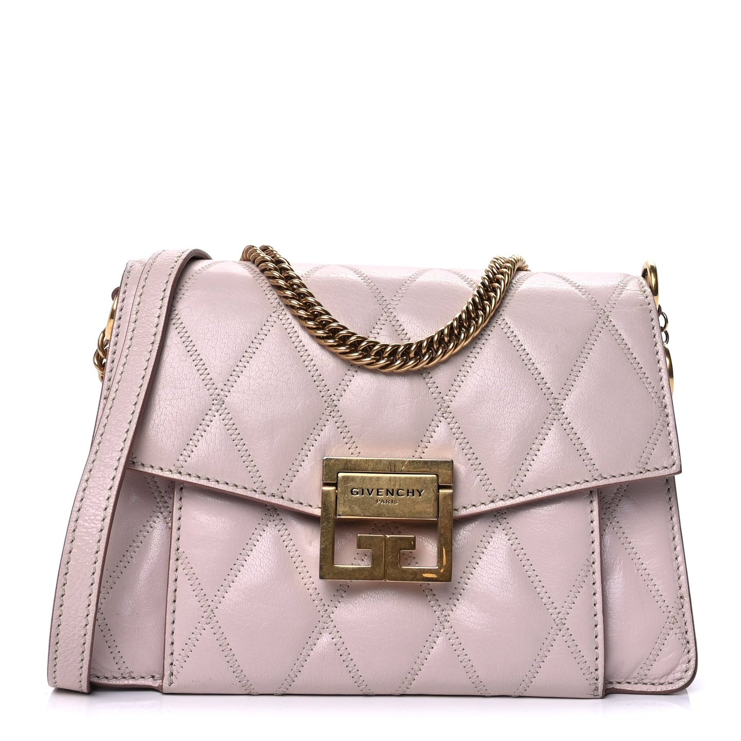 Goatskin Quilted Small GV3 Shoulder Bag  Pale Pink