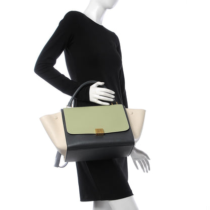 Celine Smooth Calfskin Medium Tri-Color Trapeze Pistachio 2 of 11