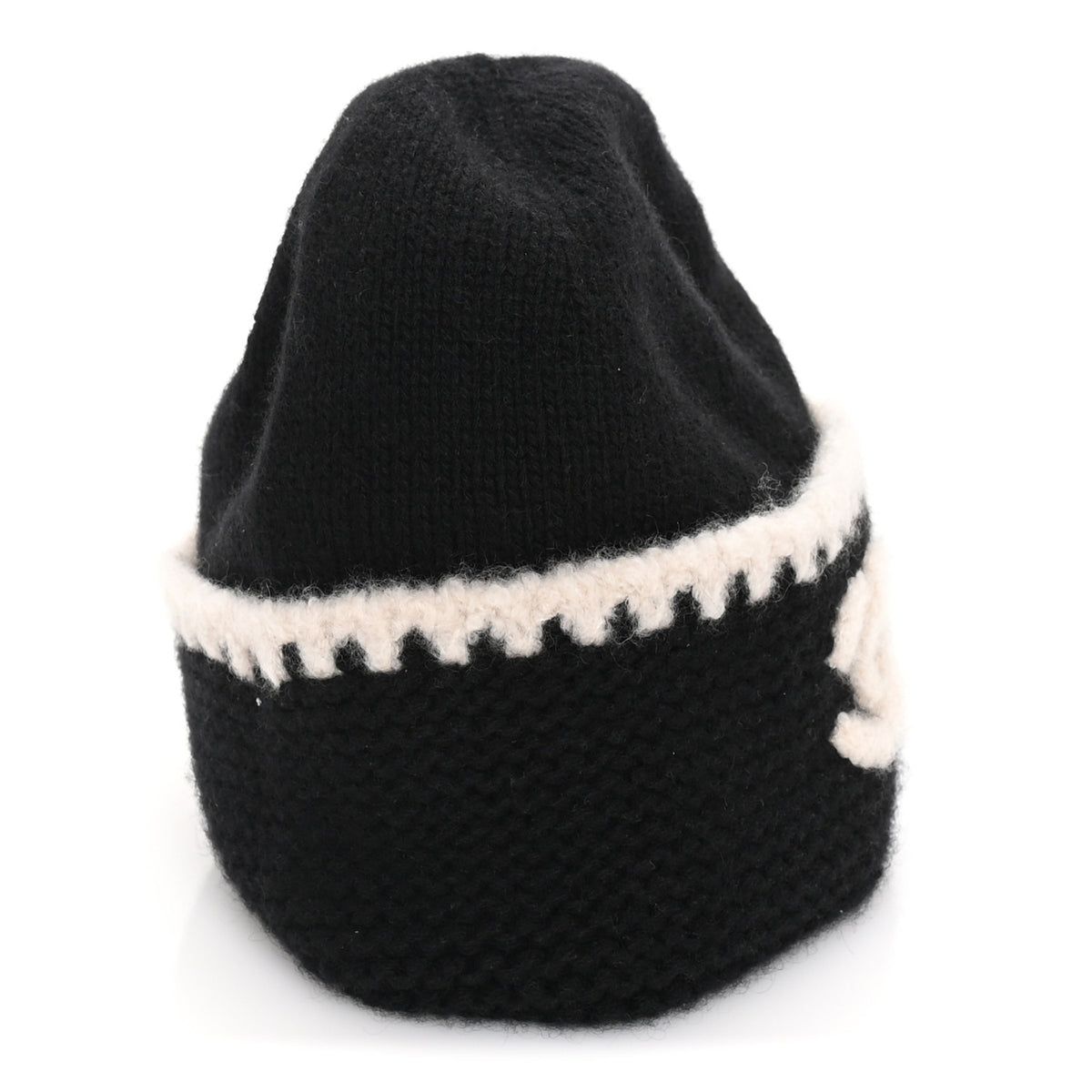 Chanel Cashmere CC Logo Beanie Hat Black 4 of 6