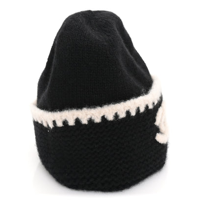 Chanel Cashmere CC Logo Beanie Hat Black 4 of 6