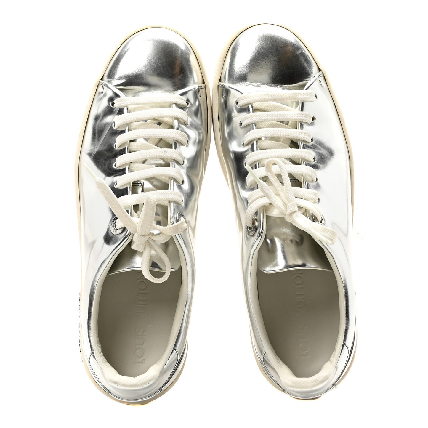 Metallic Calfskin Frontrow Sneakers 36.5 Silver