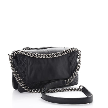 Chanel Calfskin Enchained Medium Boy Flap Black 3 of 9