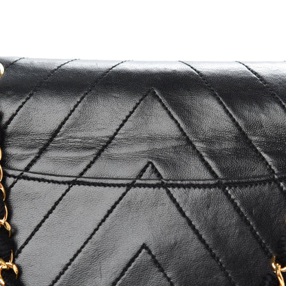 Chanel Lambskin Chevron Quilted Medium Single Flap Black 7 of 11