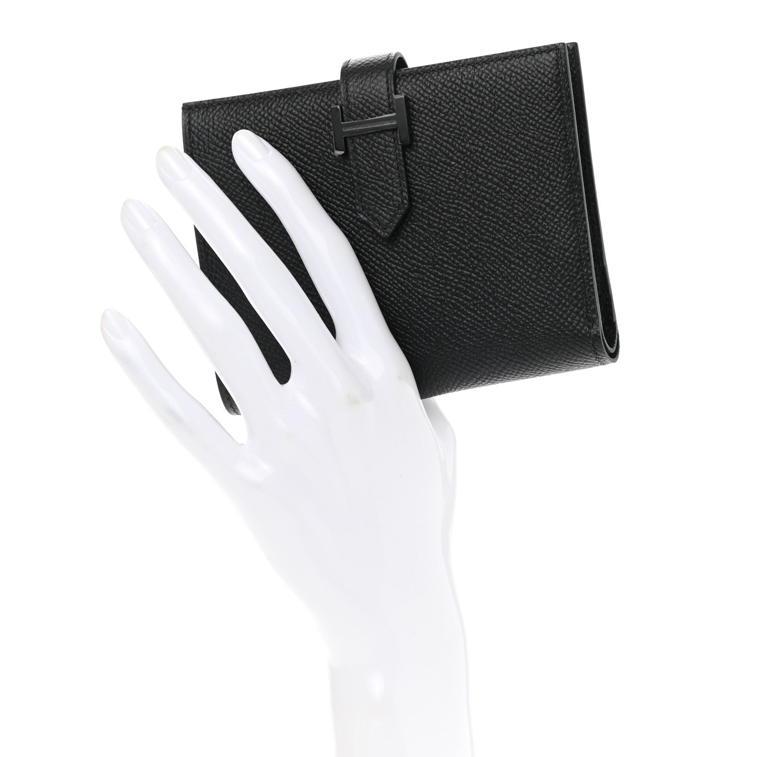 Hermes Epsom Monochrome Bearn Compact Wallet Black 2 of 9