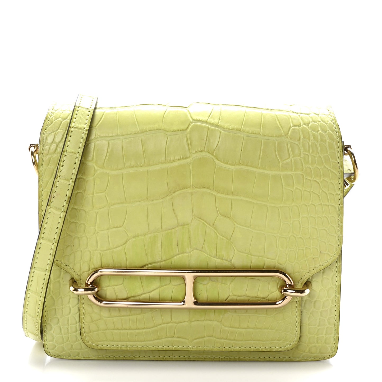 Matte Alligator Mini Sac Roulis Jaune Bourgeon