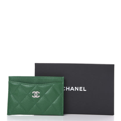 Chanel Caviar Quilted Card Holder Green 9 of 9