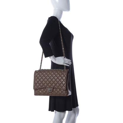 Chanel Caviar Quilted Maxi Double Flap Brown 2 of 11