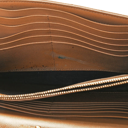 Saint Laurent Grain De Poudre Matelasse Chevron Cassandre Chain Wallet Cork 8 of 12