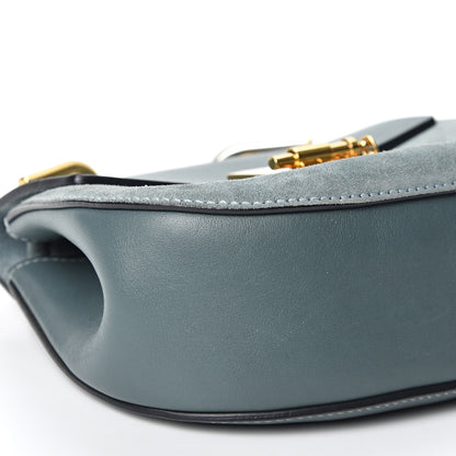 Chloe Suede Smooth Calfskin Mini Drew Shoulder Bag Cloudy Blue 9 of 11