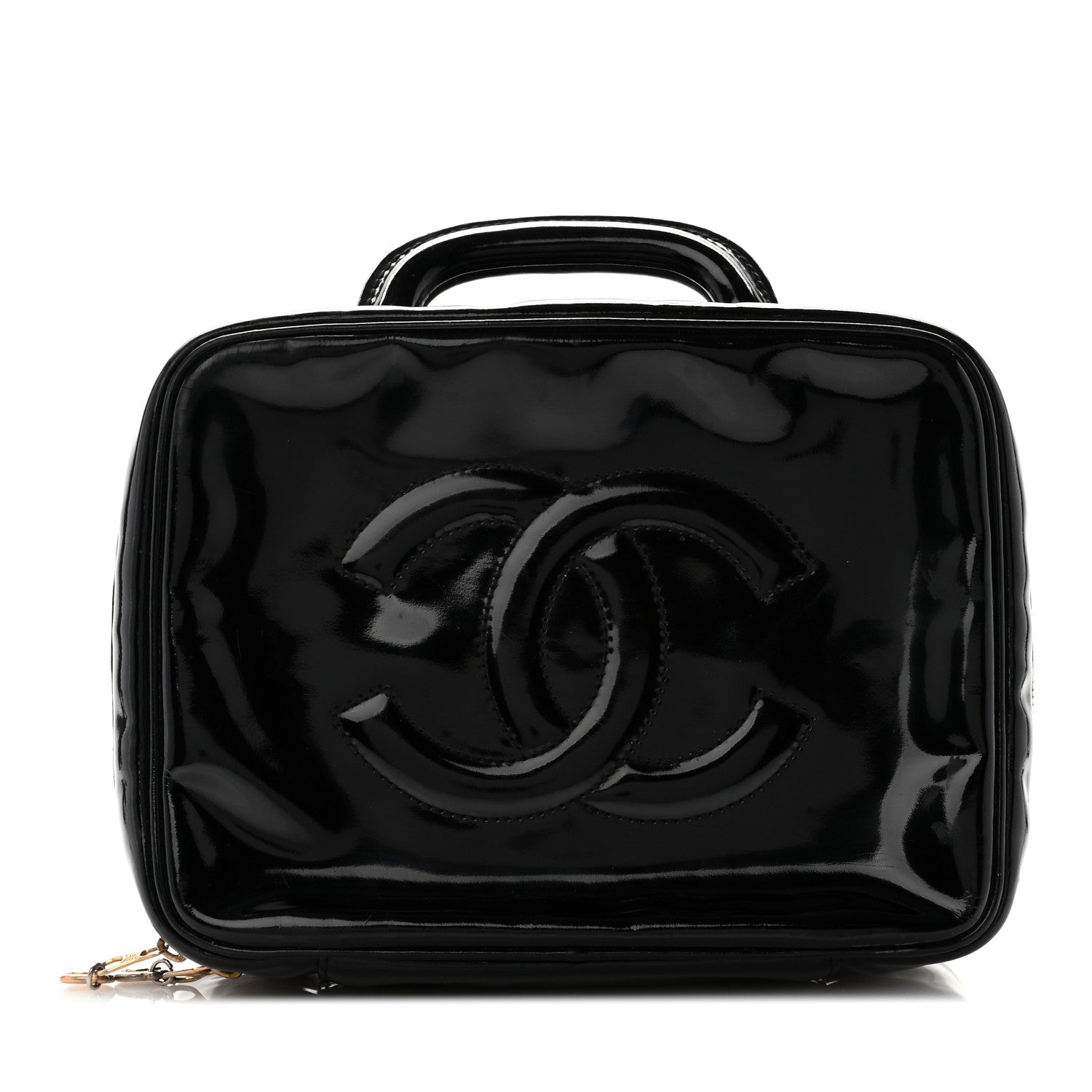 Chanel Patent CC Vanity Cosmetic Case Black 1 of 7