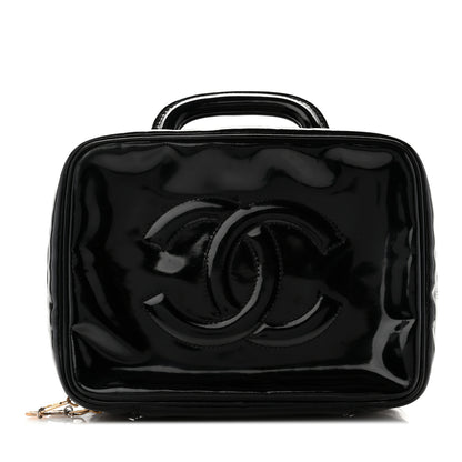 Chanel Patent CC Vanity Cosmetic Case Black 1 of 7