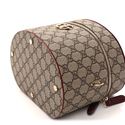 Gucci GG Supreme Monogram Ancora Calfskin Vanity Cosmetic Case  Beige Ebony Rosso 8 of 8