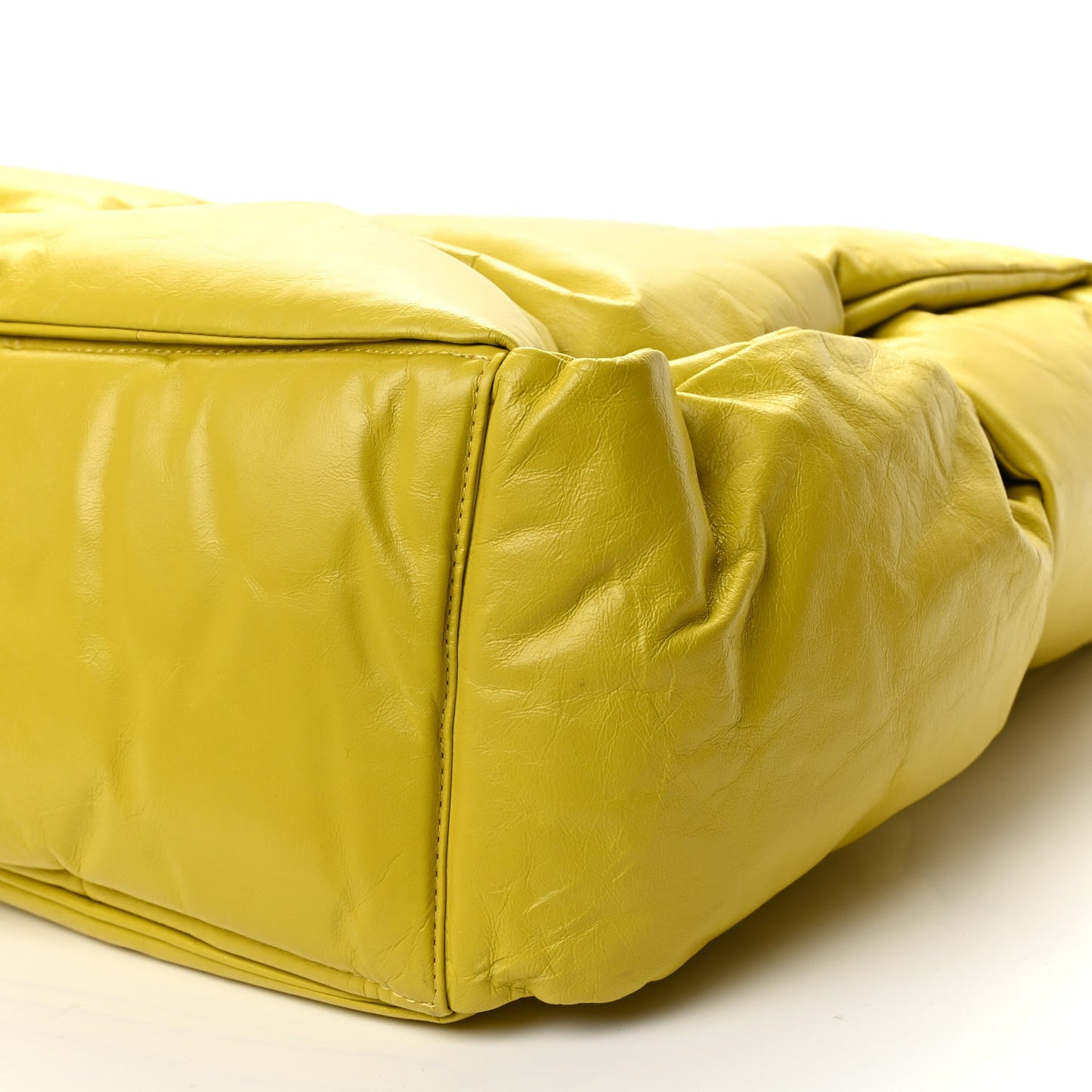 Calfskin Maxi Intrecciato Puffy Chain Tote Bag Yellow