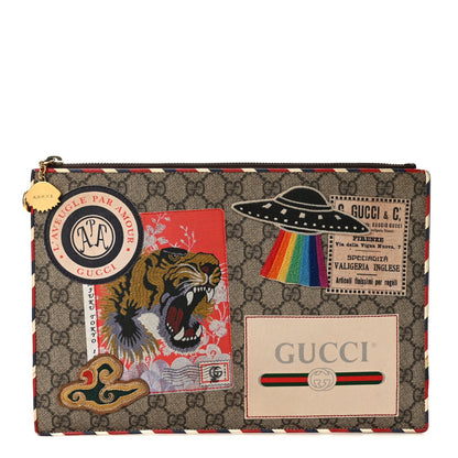 Gucci GG Supreme Monogram Courrier Documents Holder Beige New Acero 1 of 7