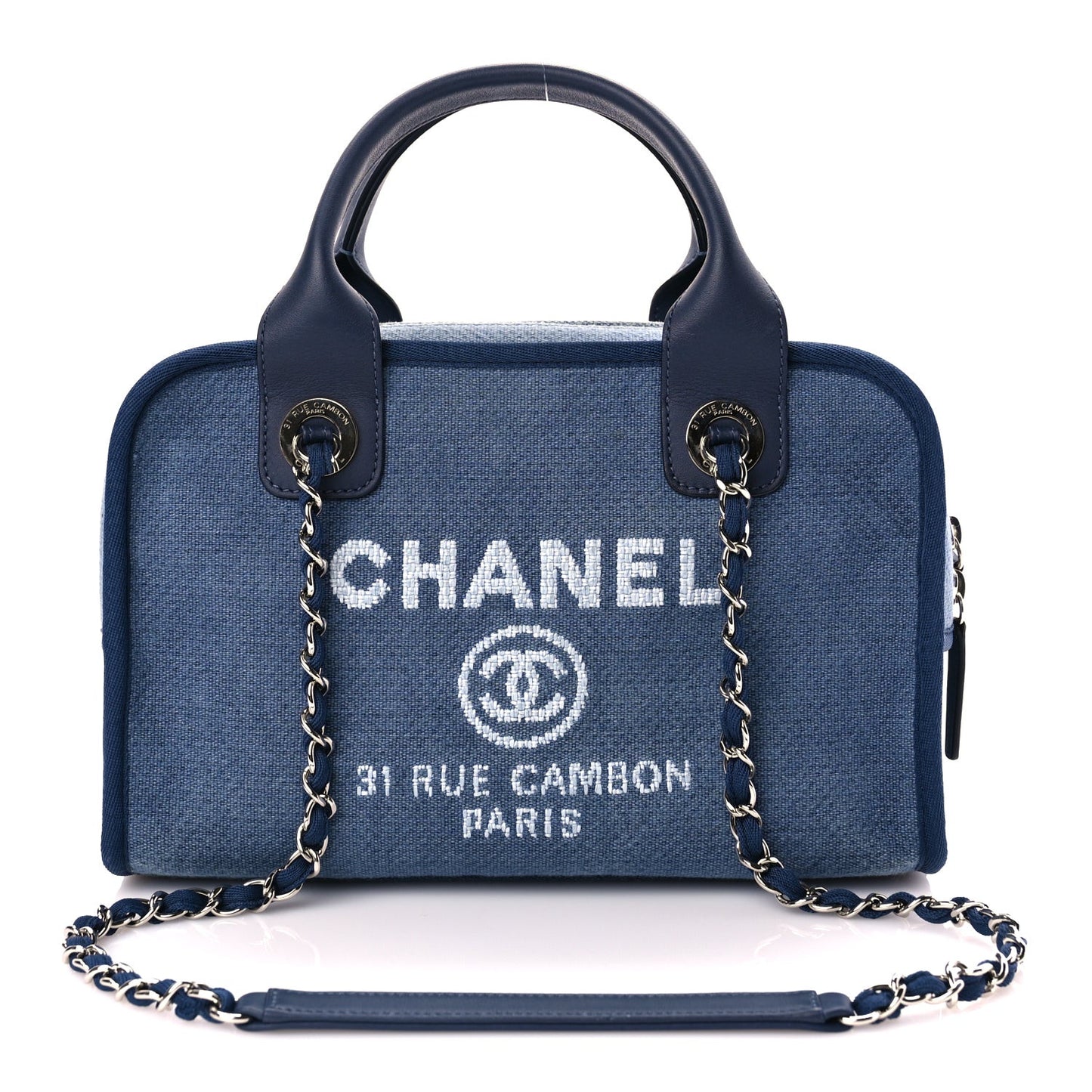 Canvas Deauville Small Bowling Bag Blue