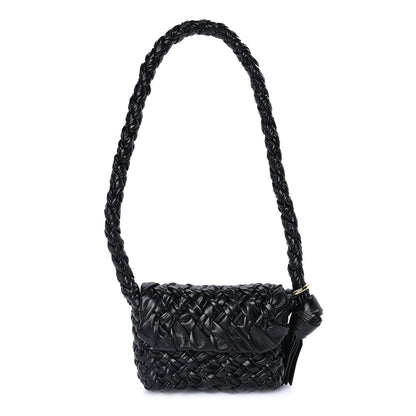 Bottega Veneta Calfskin Foulard Intreccio Small Kalimero Città Shoulder Bag Black 1 of 7