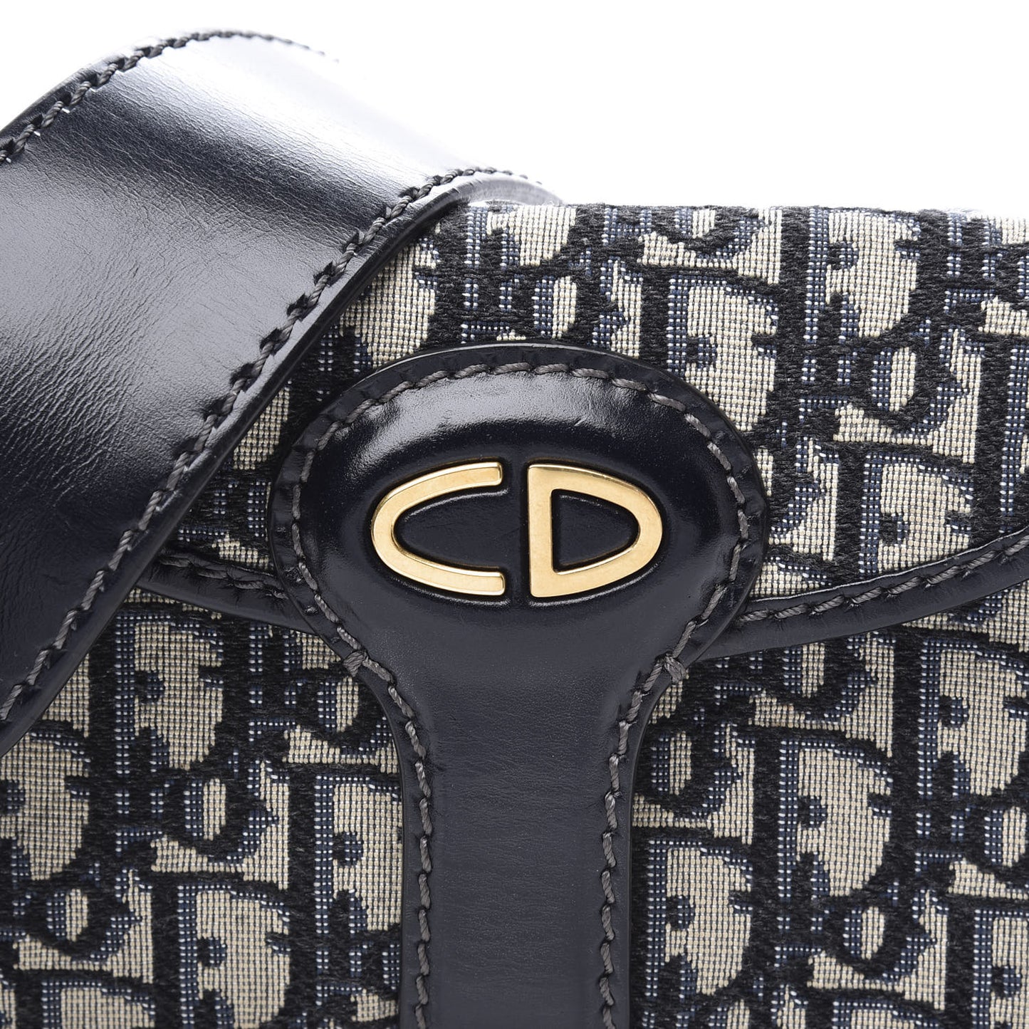 Oblique Flap Bag Navy Blue