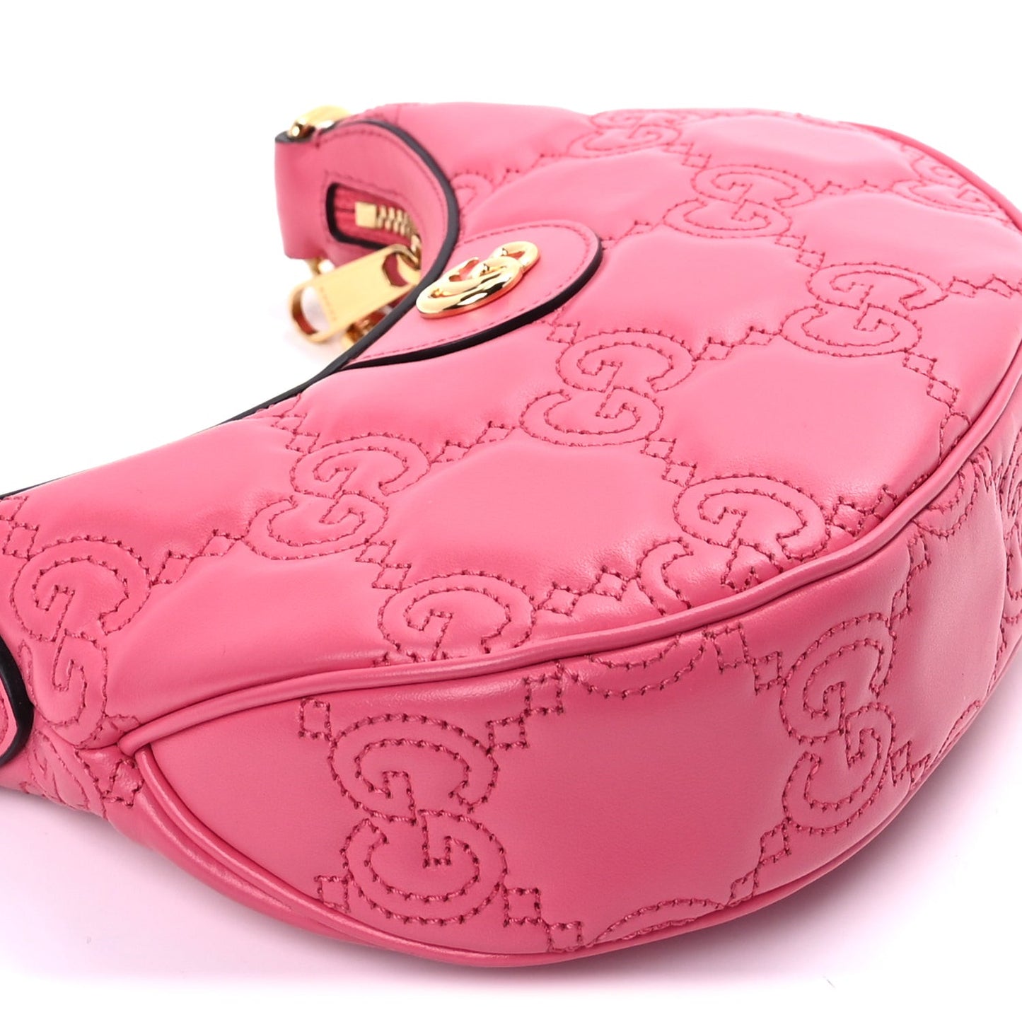 Calfskin GG Matelasse Mini Hobo Shoulder Bag Pink