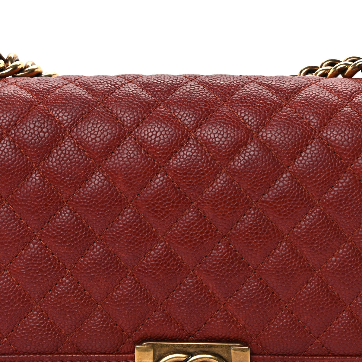 Chanel Caviar Quilted Medium Boy Flap Dark Red 6 of 8