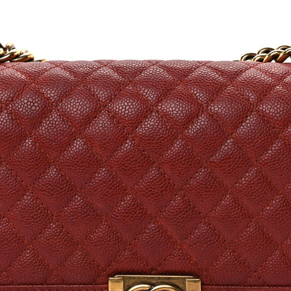 Chanel Caviar Quilted Medium Boy Flap Dark Red 6 of 8