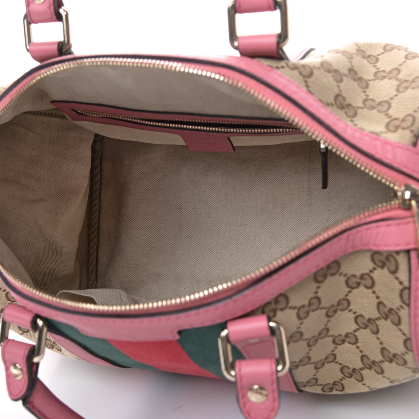 Monogram Vintage Web Medium Boston Pink