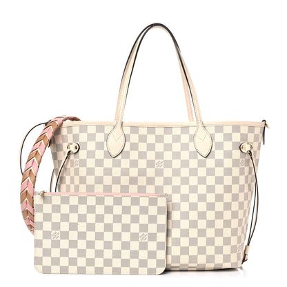 Louis Vuitton Damier Azur Braided Neverfull MM Pink 1 of 11