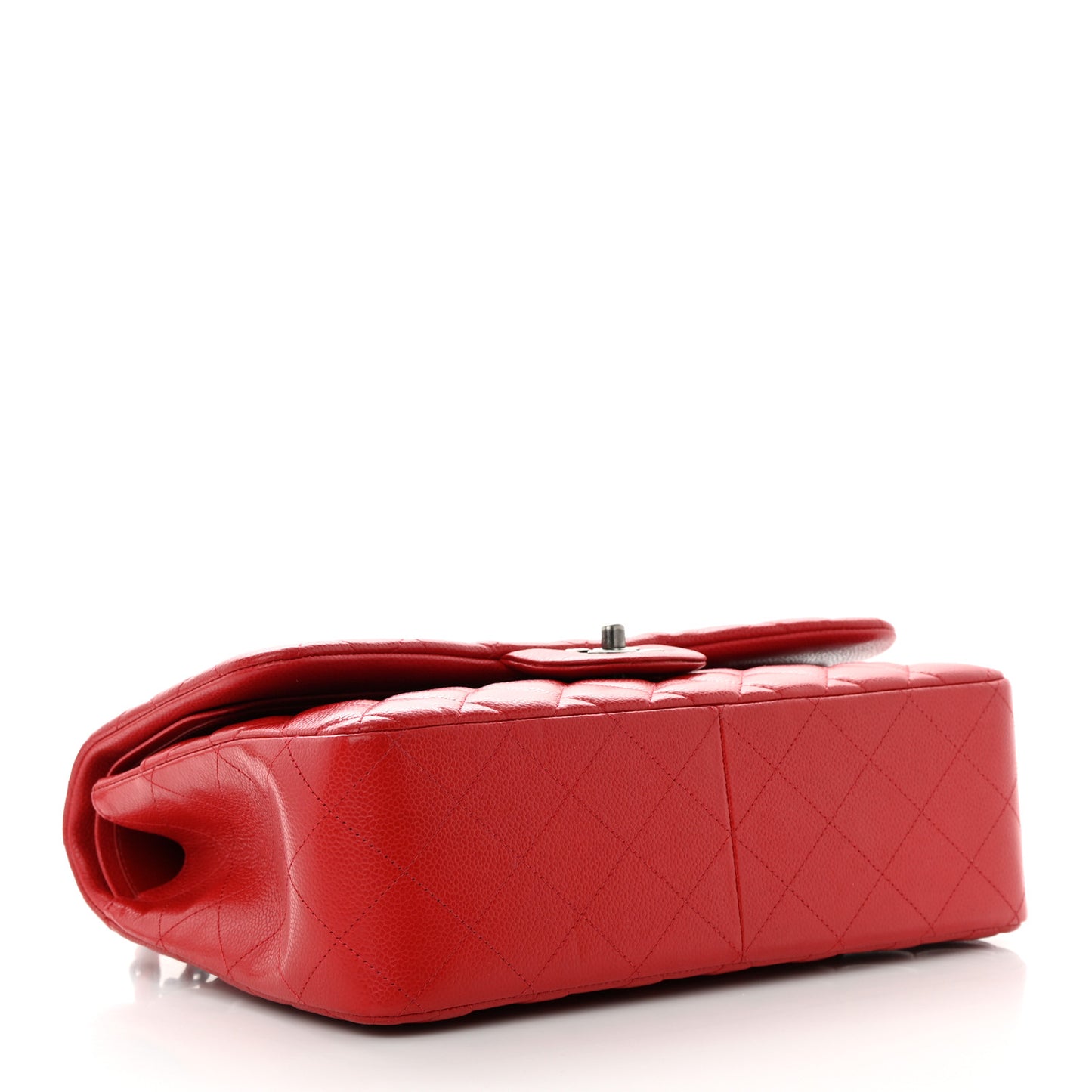 Caviar Quilted Jumbo Double Flap Red