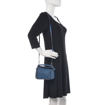 Loewe Calfskin Mini Puzzle Bag Blue 2 of 10
